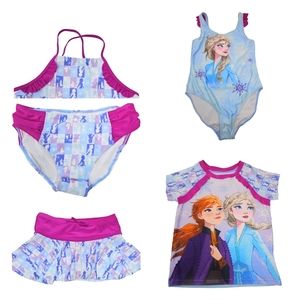Disney Swim Mix & Match Set Kids Size 10/12 NWT Frozen Tops Bottoms